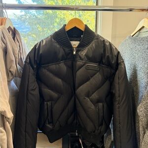 RtA Black Quilted Bomber Jacket